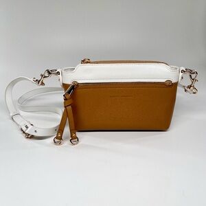 Rebecca Minkoff White and Tan Two-Tone Convertible Crossbody